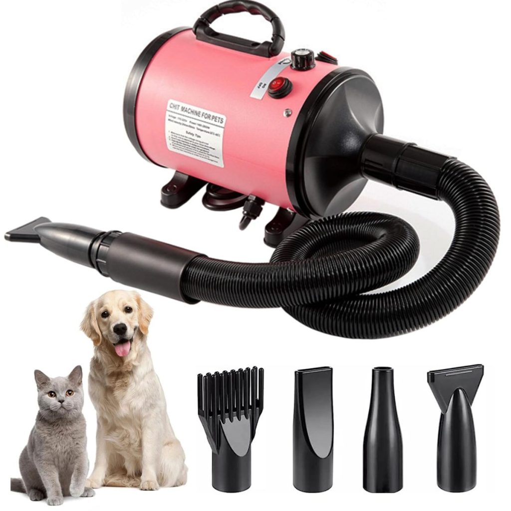 Pulseur chien puissant 2800W 4 buses vitesse continue
